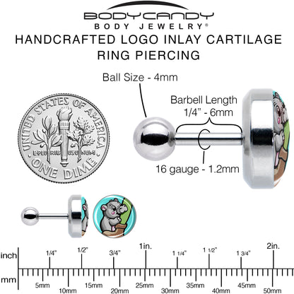 16G 1/4 Cute Biting Baby Hippo Cartilage Tragus Earring