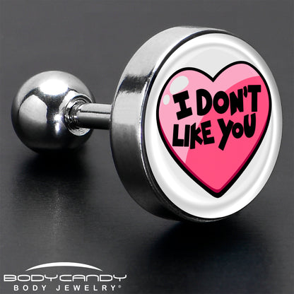 16GI Don't Like You Valentine Heart Tragus Cartilage Earring