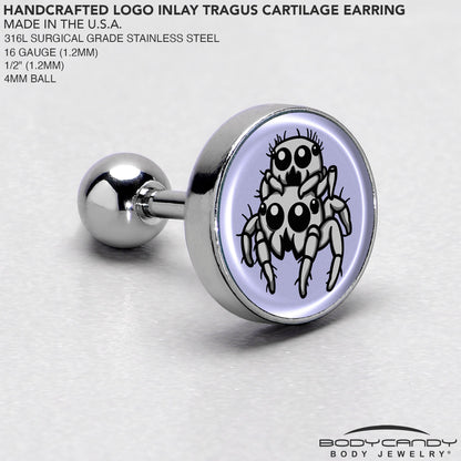 Leaping Leapfrog Spiders Tragus Cartilage Earring by Onyx O