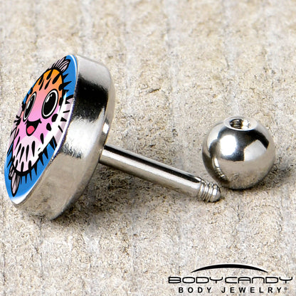 16G 1/4 Swimming Pufferfish Tragus Cartilage Earring by Onyx O