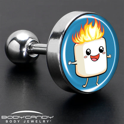 16G 1/4 Burning Marshmallow Tragus Cartilage Earring by Onyx O