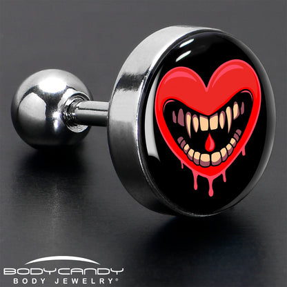 16G Valentine Heart Vampire Tragus Cartilage Earring
