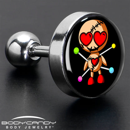 16G Valentine Heart Voodoo Doll Tragus Cartilage Earring
