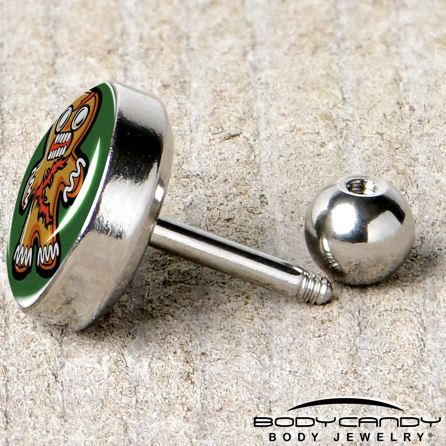 Christmas Holiday Zombie Gingergread Man Tragus Cartilage Earring by Onyx O