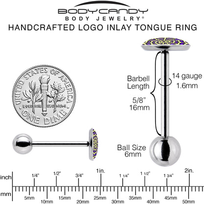 Two Tone Spider Web Barbell Tongue Ring by Onyx O