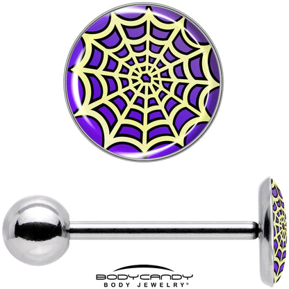 Two Tone Spider Web Barbell Tongue Ring by Onyx O