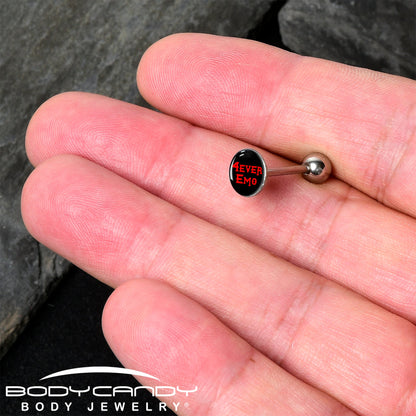 Black Red 4 Ever Emo Barbell Tongue Ring by Onyx O