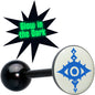 Glow in the Dark Black Anodized Evil Eye Barbell Tongue Ring by Onyx O