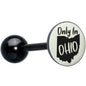 Glow in the Dark Black Anodized Only in Ohio Barbell Tongue Ring by Onyx O