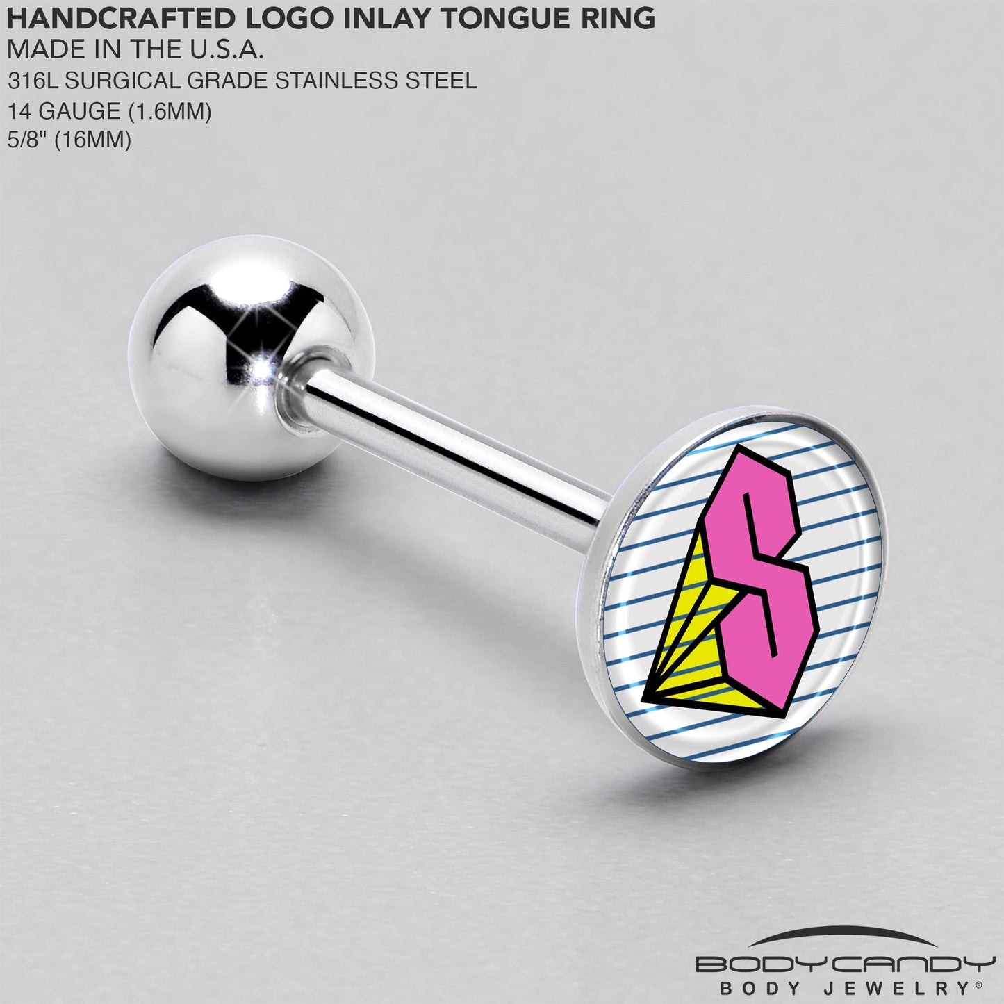 Hot Pink Cool S Barbell Tongue Ring by Onyx O