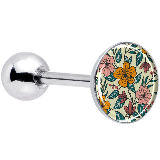 Blossom Creation Wildflower Flowers Barbell Tongue Ring by Onyx O