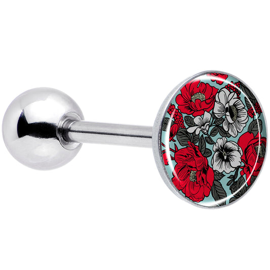Blossom Creation Vibrant Bloom of Flowers Barbell Tongue Ring by Onyx O