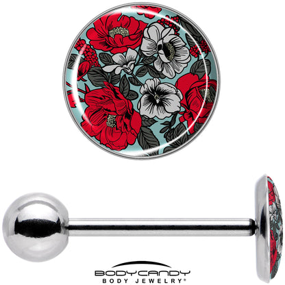 Blossom Creation Vibrant Bloom of Flowers Barbell Tongue Ring by Onyx O