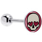 Valentine Heart Skull Barbell Tongue Ring
