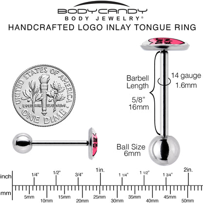 I Don't Like You Valentine Heart Barbell Tongue Ring