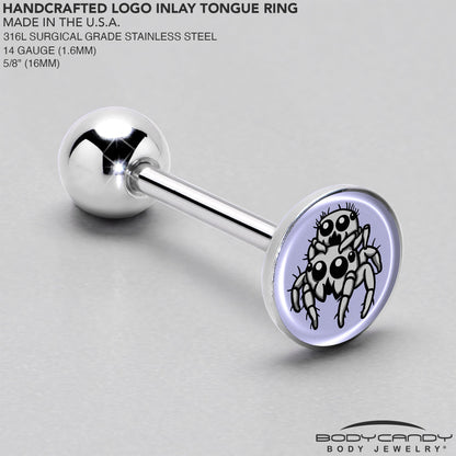 Leaping Leapfrog Spiders Barbell Tongue Ring by Onyx O