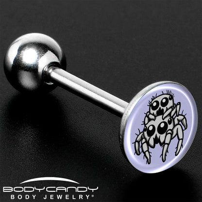 Leaping Leapfrog Spiders Barbell Tongue Ring by Onyx O