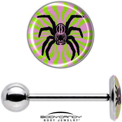 Psychedelic Spider Barbell Tongue Ring by Onyx O