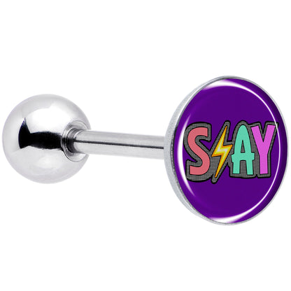 Colorful Lighting SLAY Barbell Tongue Ring by Onyx O