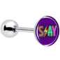 Colorful Lighting SLAY Barbell Tongue Ring by Onyx O