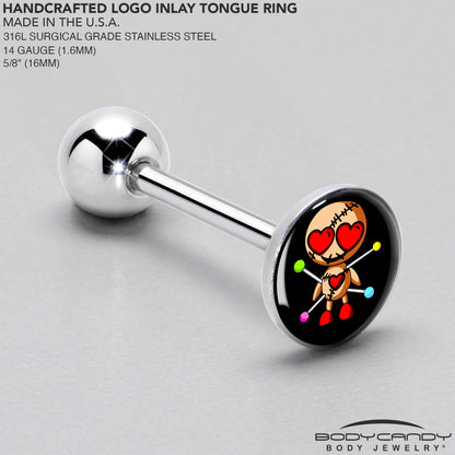 Valentine Heart Voodoo Doll Barbell Tongue Ring