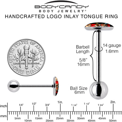 Valentine Heart Voodoo Doll Barbell Tongue Ring