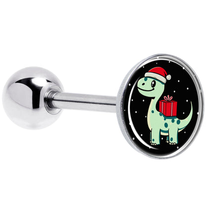 Christmas Holiday Dinosaur Barbell Tongue Ring by Onyx O