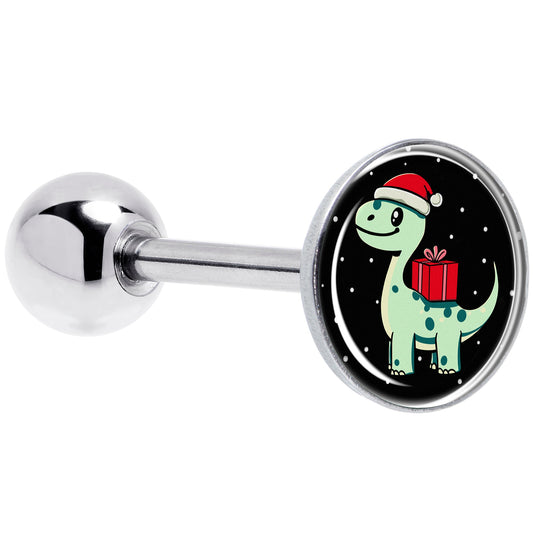 Christmas Holiday Dinosaur Barbell Tongue Ring by Onyx O
