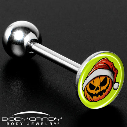 Christmas Holiday Santa Hat Pumpkin Barbell Tongue Ring by Onyx O