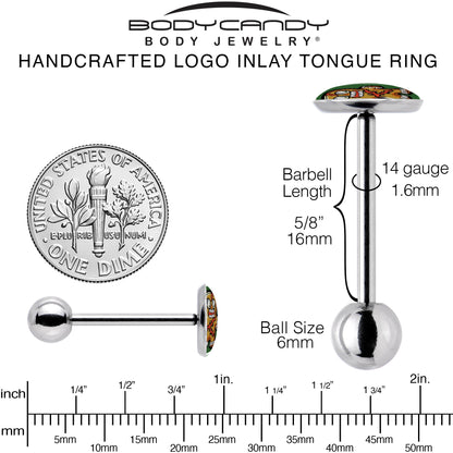 Christmas Holiday Zombie Gingergread Man Barbell Tongue Ring by Onyx O