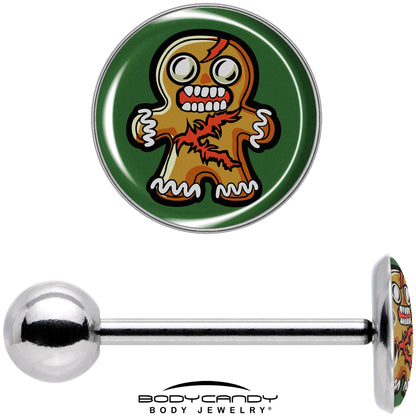 Christmas Holiday Zombie Gingergread Man Barbell Tongue Ring by Onyx O