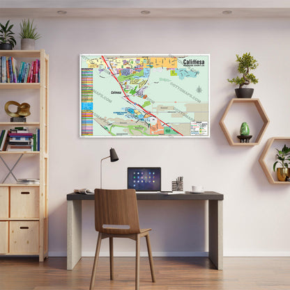 Calimesa Map, Riverside County, CA - POSTER PRINTS