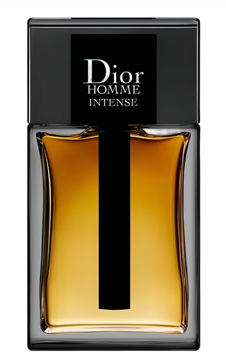 Dior Homme Intense perfume bottle on a white background
