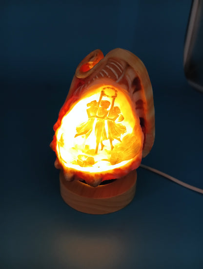 4" Carved Cameo Décor Light with 57" USB Cord & On/Off Switch