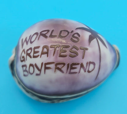 Carved Cowrie Shell Magnet – Coastal Gift Boyfriend, Mom, Girlfriend, Dad, or Soulmate 3"