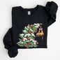 Cat Christmas Tree, Funny, Naughty, Winter, Santa, Snow, Xmas Sweatshirt