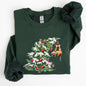 Cat Christmas Tree, Funny, Naughty, Winter, Santa, Snow, Xmas Sweatshirt