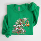 Cat Christmas Tree, Funny, Naughty, Winter, Santa, Snow, Xmas Sweatshirt