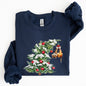 Cat Christmas Tree, Funny, Naughty, Winter, Santa, Snow, Xmas Sweatshirt
