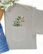 Cat, Christmas Tree, Pocket, Funny, Santa, Snow, Winter, Xmas Pocket Tee Comfort Colors T-Shirt