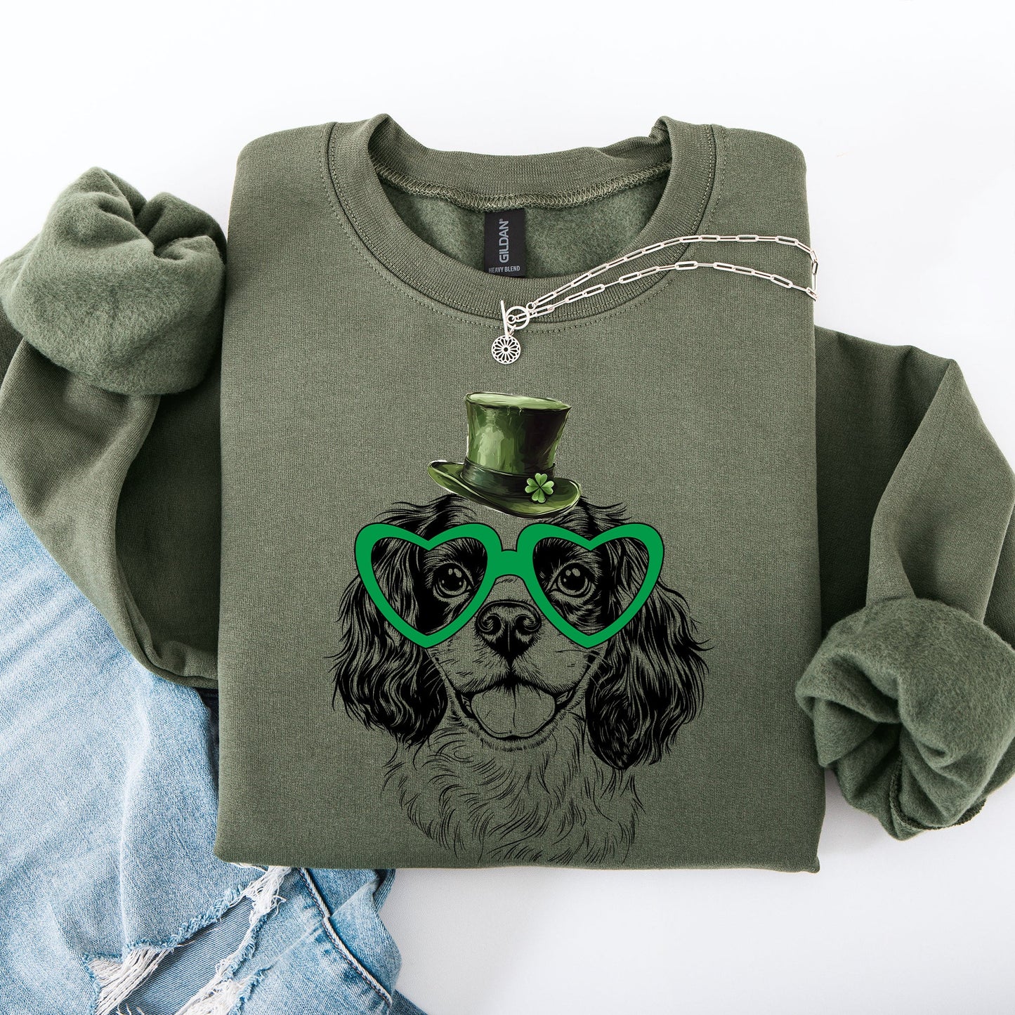 Cavalier, Adorable Dog, St Patrick's Day, Lucky, Irish Sweatshirt