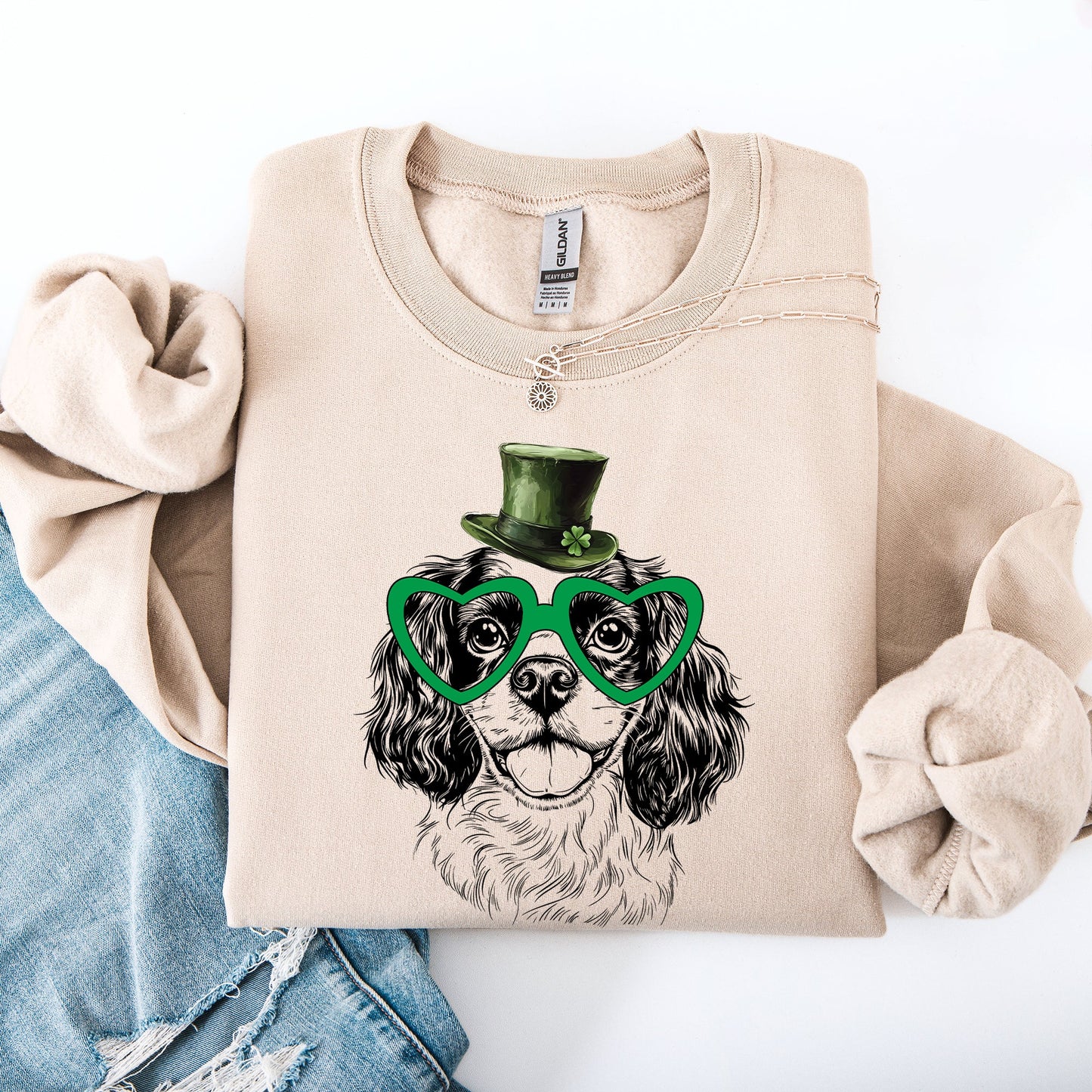 Cavalier, Adorable Dog, St Patrick's Day, Lucky, Irish Sweatshirt