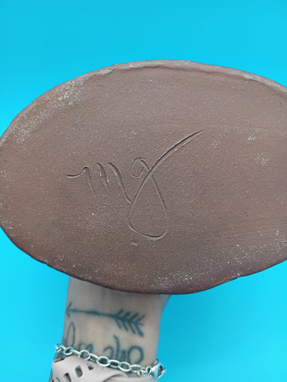 Ceramic Coastal Bottle Vase – Handcrafted Starfish Decor Rustic 10"