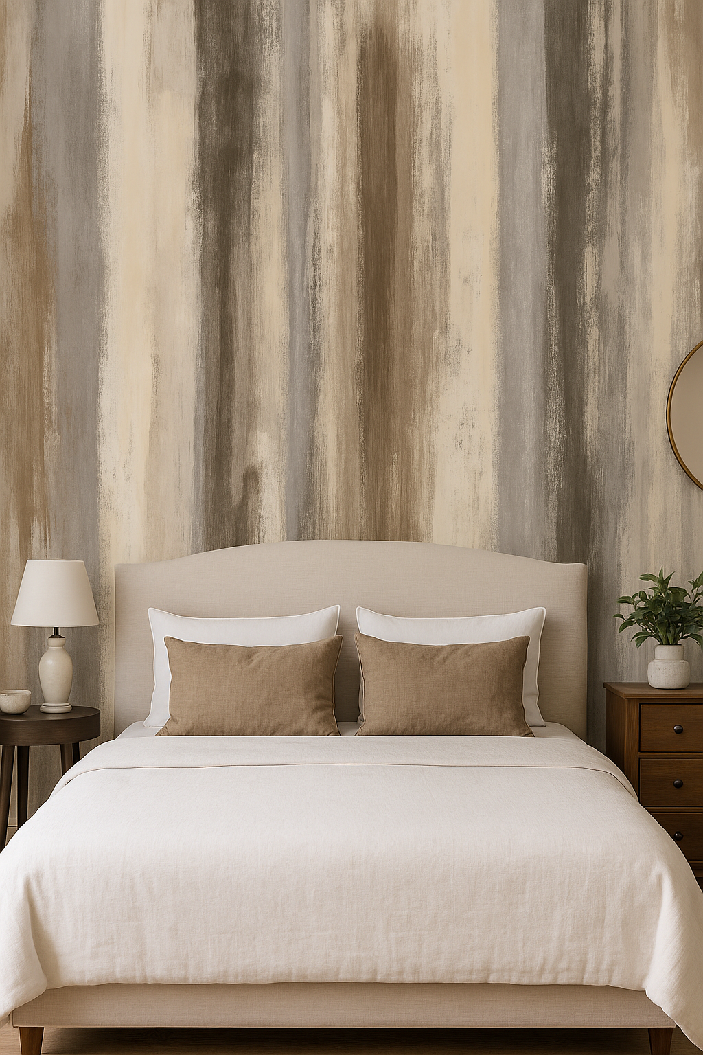 Greige Cascade Wallpaper