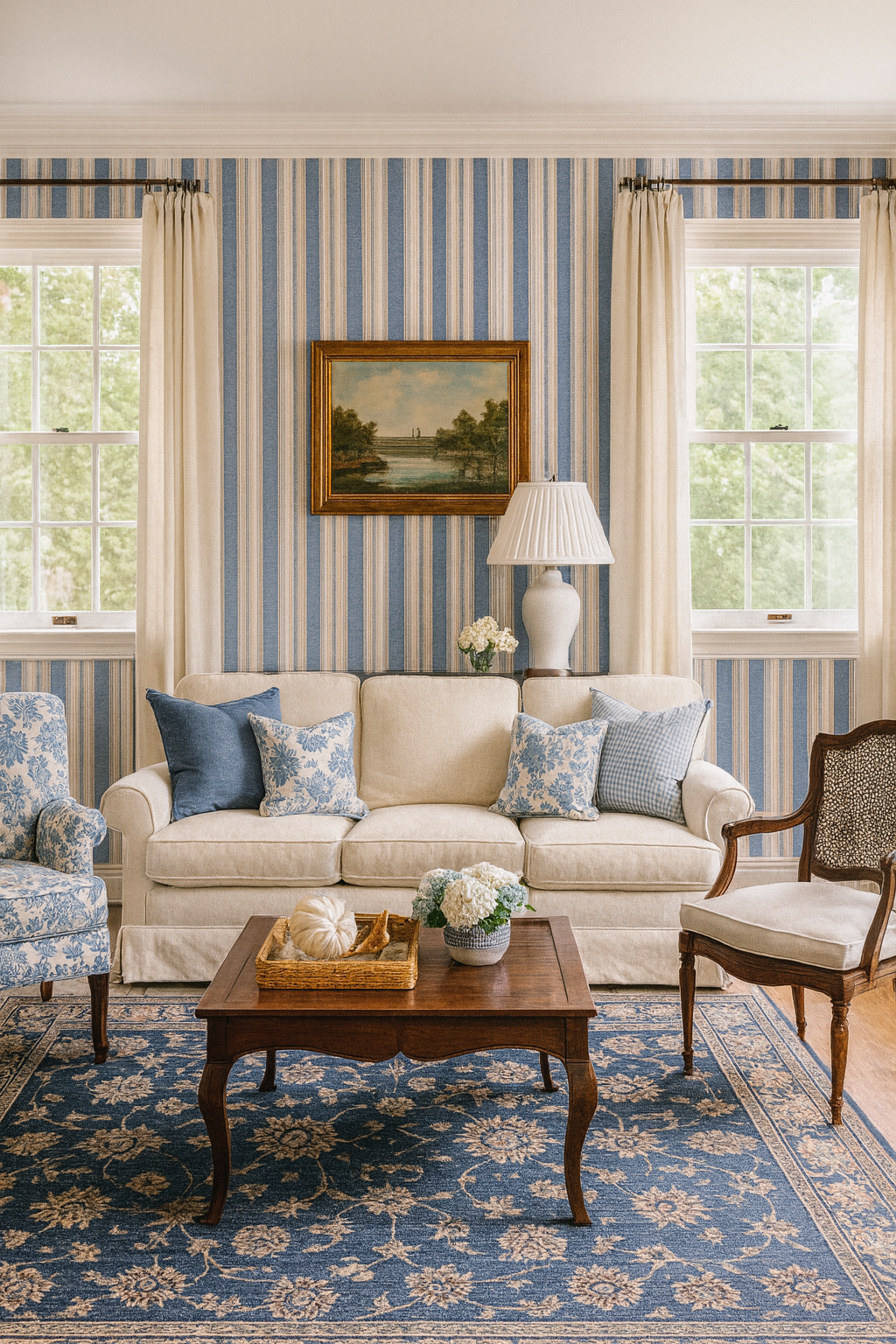 Blueberry Grainstripe Wallpaper