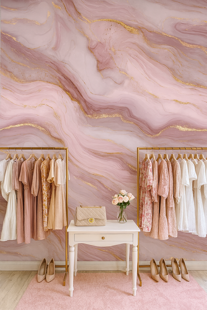 Rose Quartz Luxe Wallpaper