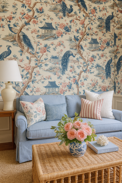 Peacock Pavilion Wallpaper