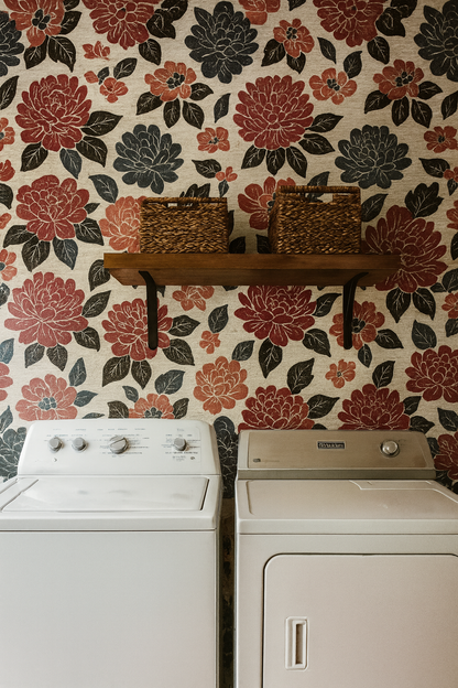 Block Print Bloom Wallpaper