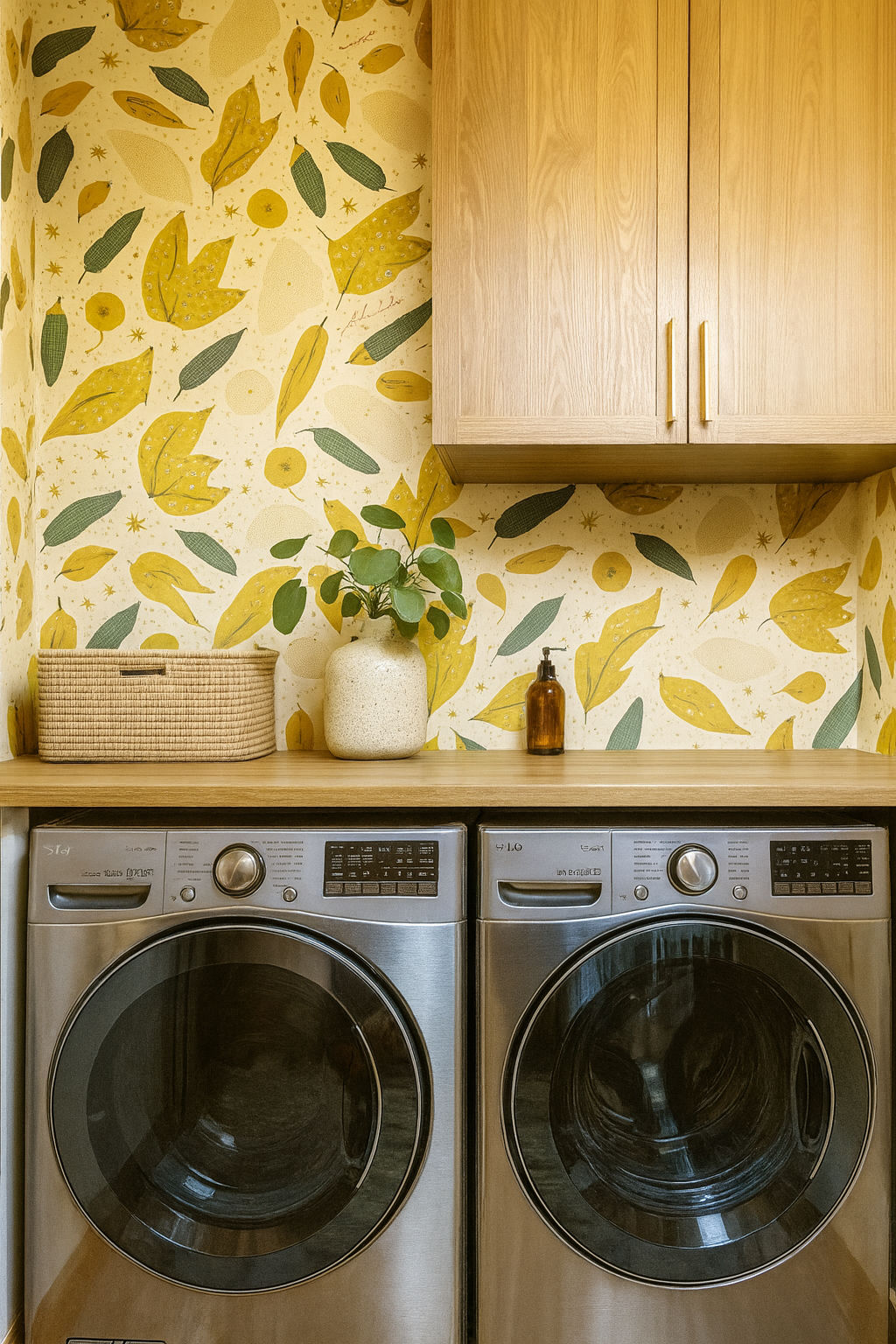 Okra Dots & Blooms Wallpaper