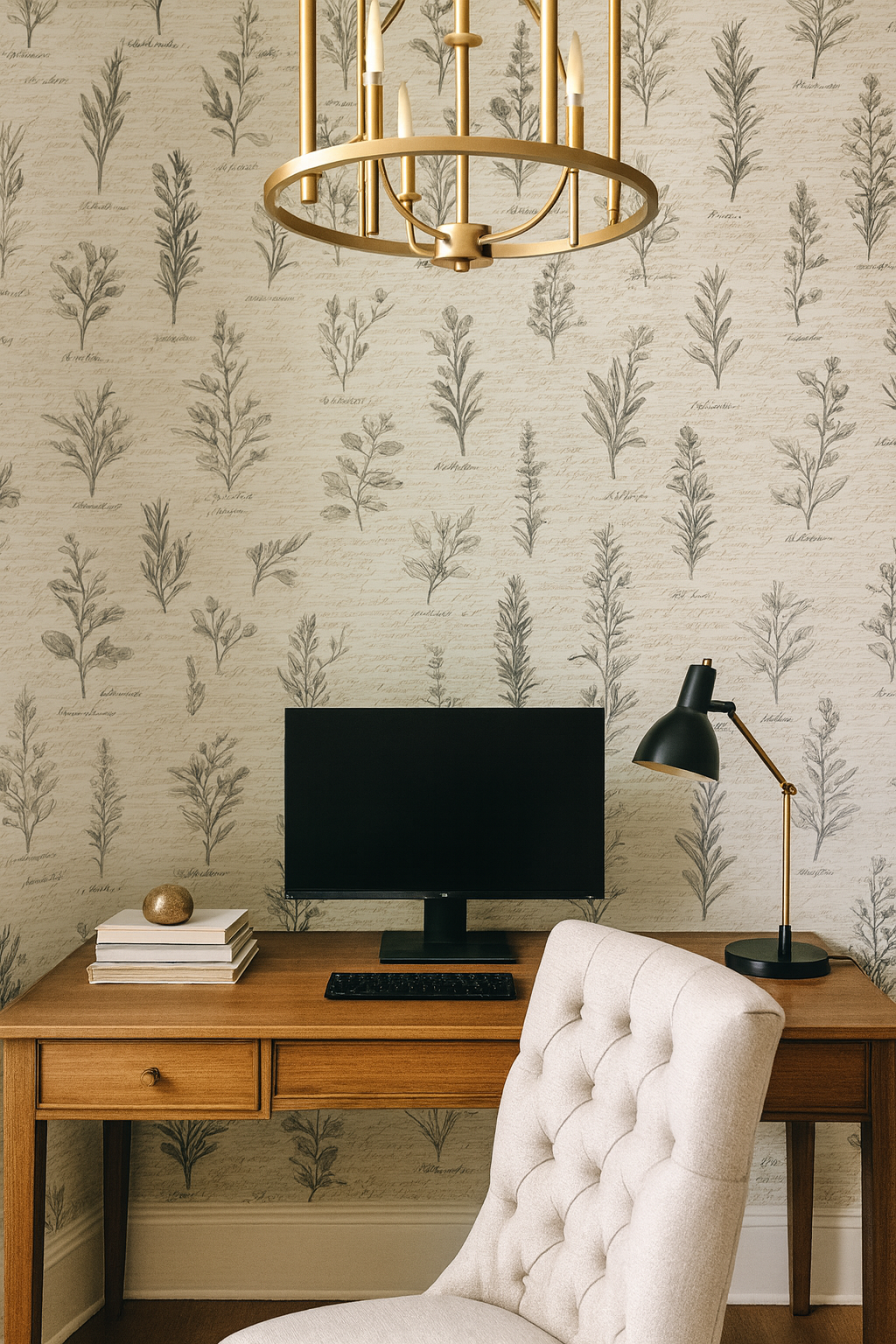 Herbarium Scroll Wallpaper